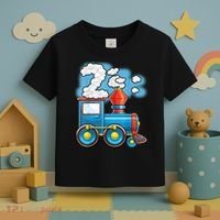Chugga Chugga Train 2nd Birthday Party Supply Birthday Boy Toddler T-Shirt thumb 3
