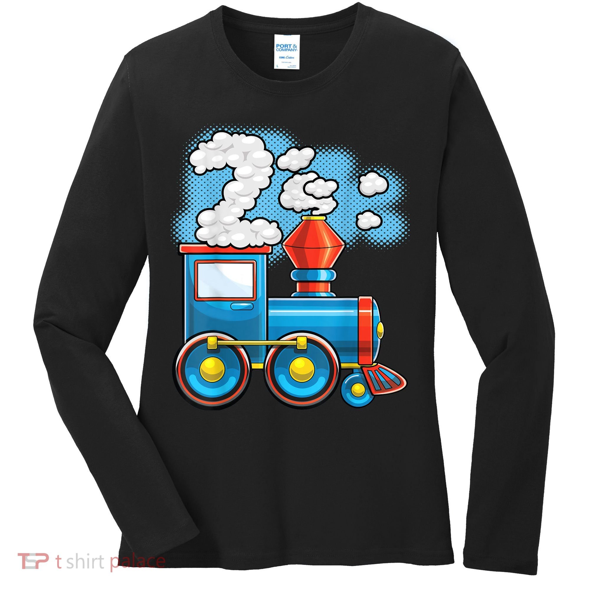 Chugga Chugga Train 2nd Birthday Party Supply Birthday Boy Women's Long Sleeve Shirt