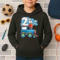 Chugga Chugga Train 2nd Birthday Party Supply Birthday Boy Kids Hoodie thumb 2