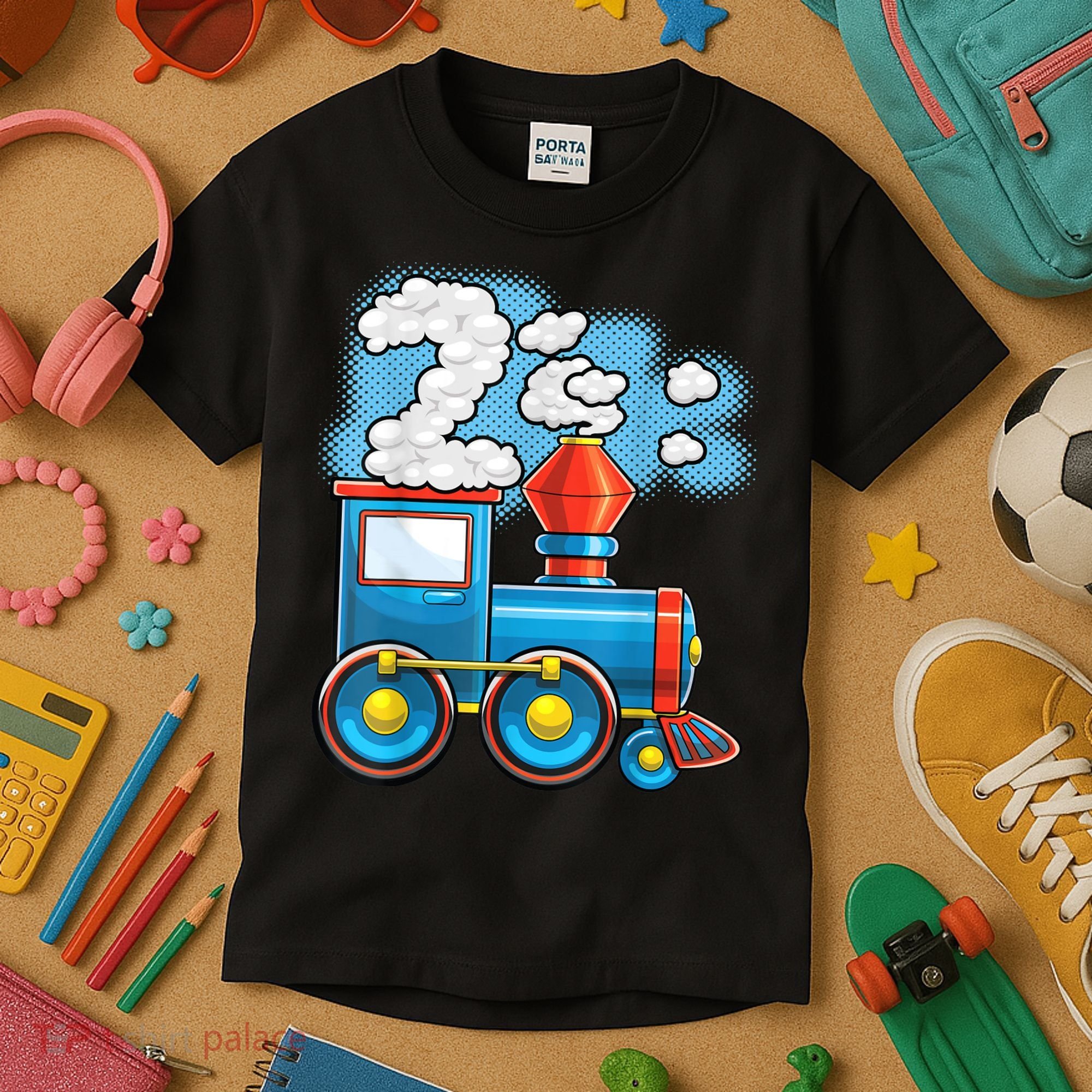 Chugga Chugga Train 2nd Birthday Party Supply Birthday Boy Kids T-Shirt