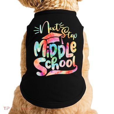 Cute Colorful Tie Dye Next Stop Middle School Doggie Tank