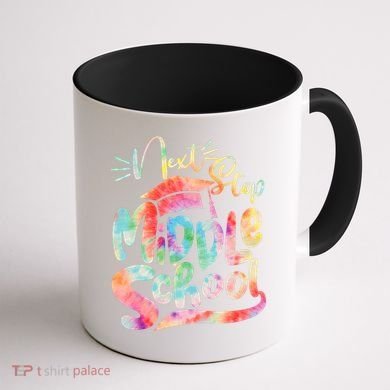 Cute Colorful Tie Dye Next Stop Middle School Coffee Mug back