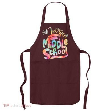 Cute Colorful Tie Dye Next Stop Middle School Apron