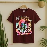 Cute Colorful Tie Dye Next Stop Middle School T-Shirt thumb 2
