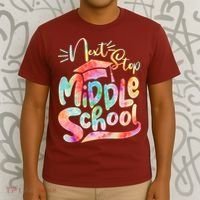 Cute Colorful Tie Dye Next Stop Middle School T-Shirt thumb 3