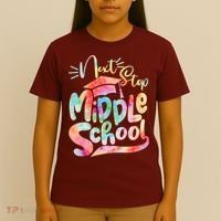 Cute Colorful Tie Dye Next Stop Middle School T-Shirt thumb 4