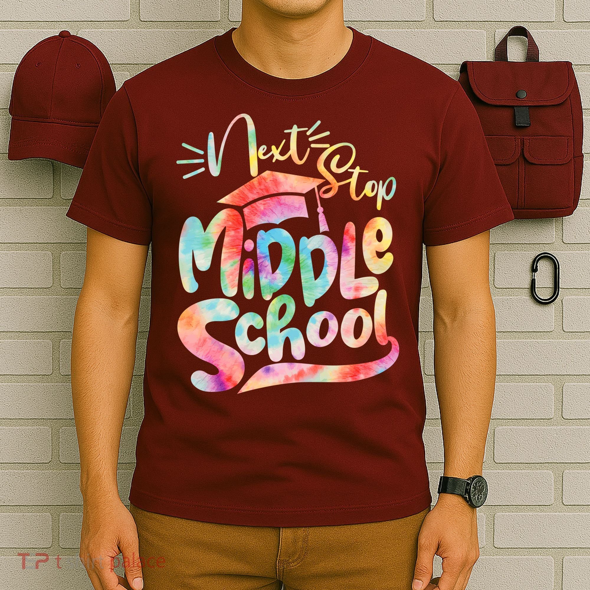Cute Colorful Tie Dye Next Stop Middle School T-Shirt