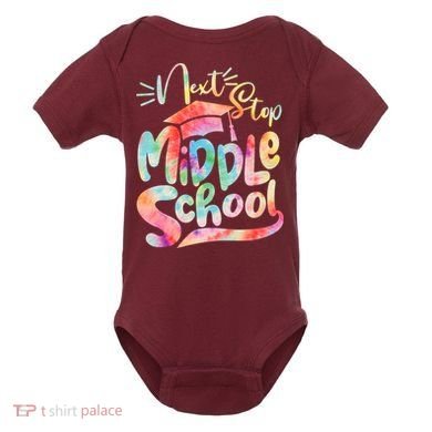Cute Colorful Tie Dye Next Stop Middle School Baby Bodysuit