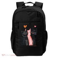 Cute Cat Trio With Hearts Art For Cat Lovers Backpack thumb 0