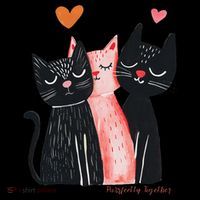 Cute Cat Trio With Hearts Art For Cat Lovers Coffee Mug thumb 5