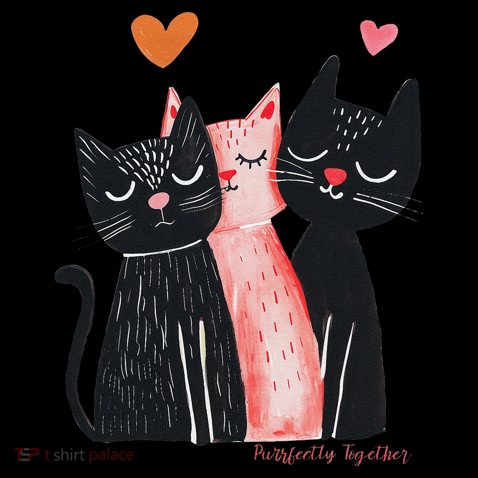 Cute Cat Trio With Hearts Art For Cat Lovers Coffee Mug