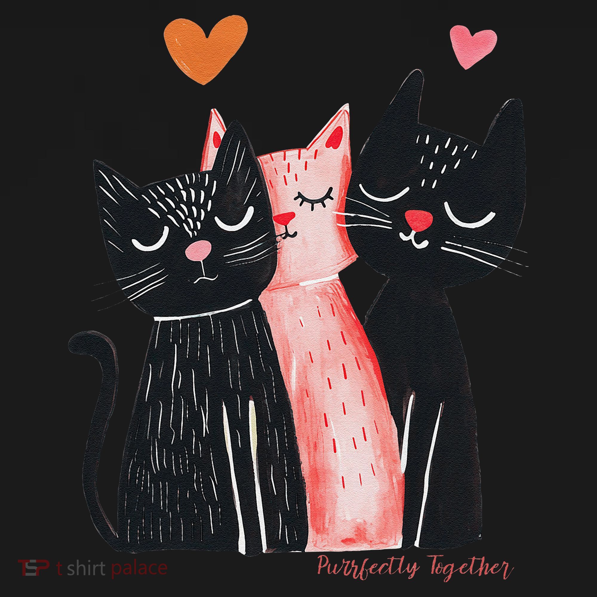 Cute Cat Trio With Hearts Art For Cat Lovers Women's Hoodie