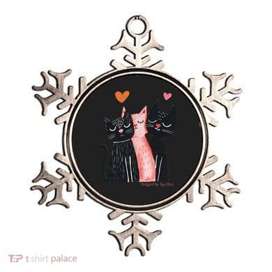 Cute Cat Trio With Hearts Art For Cat Lovers Ornament