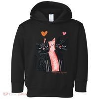Cute Cat Trio With Hearts Art For Cat Lovers Toddler Hoodie thumb 0