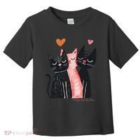 Cute Cat Trio With Hearts Art For Cat Lovers Toddler T-Shirt thumb 0