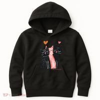 Cute Cat Trio With Hearts Art For Cat Lovers Kids Hoodie thumb 0