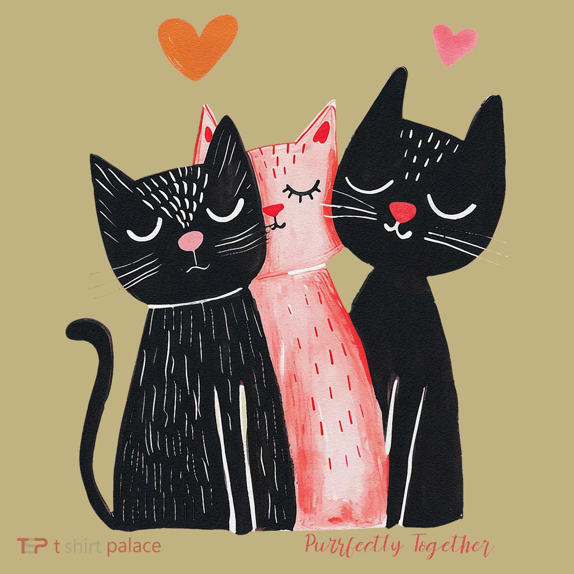 Cute Cat Trio With Hearts Art For Cat Lovers Sweatshirt