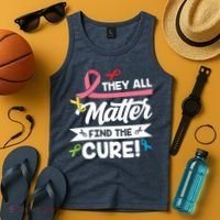 Cancer Cure They All Matter Find The Cure! All Ribbons Tank Top thumb 4