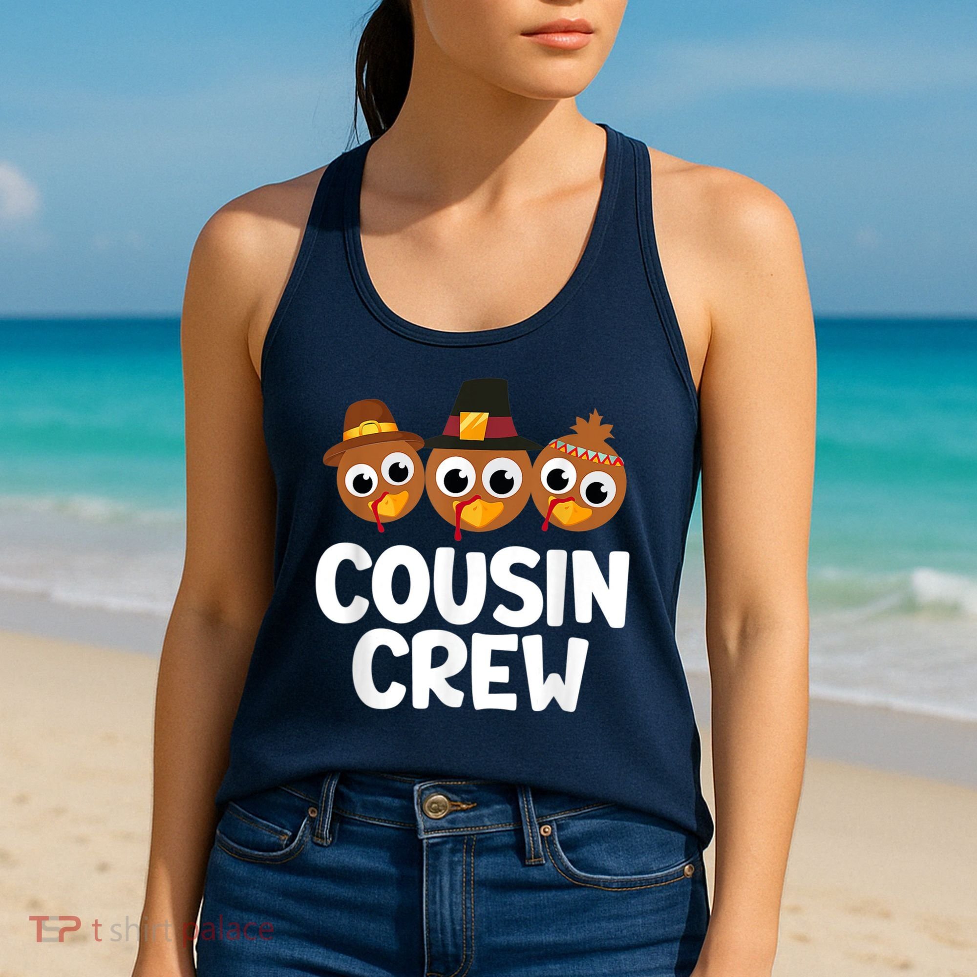Cousin Crew Turkey Matching Family Thanksgiving Pjs Pajamas Women's Tank Top