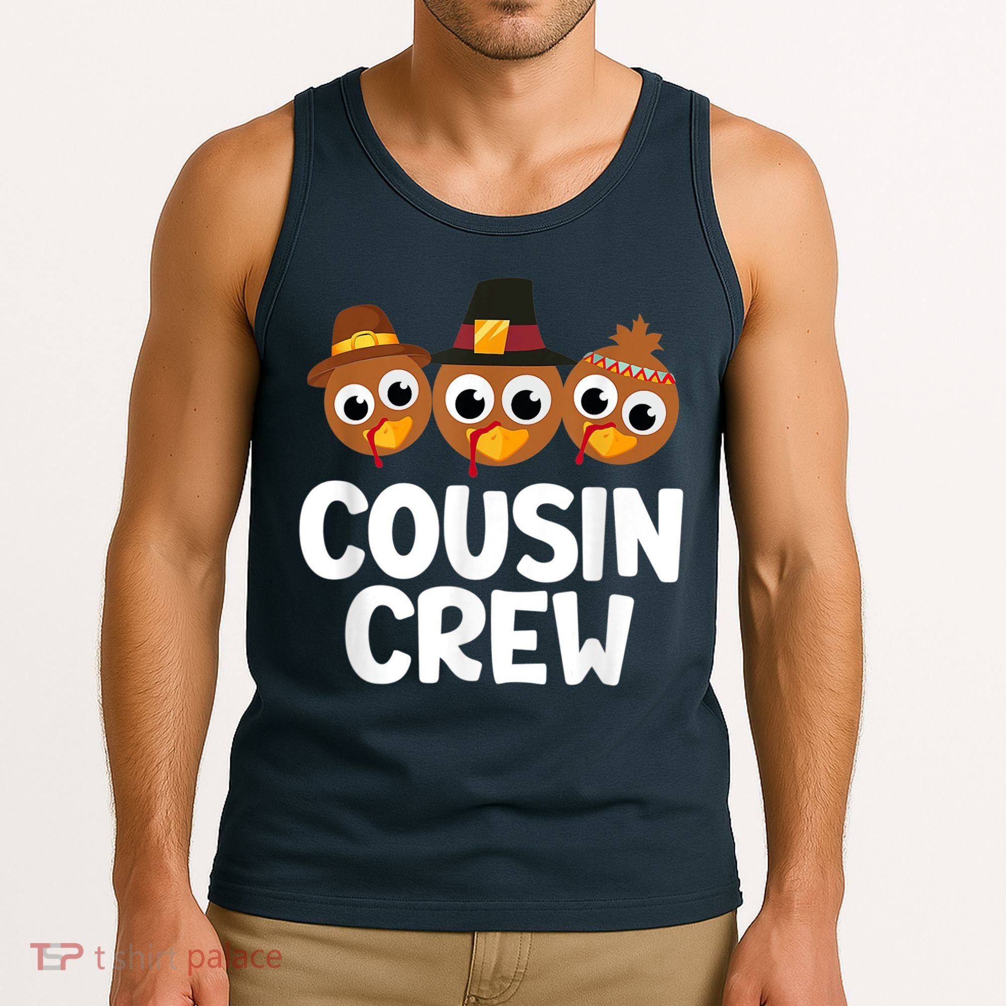 Cousin Crew Turkey Matching Family Thanksgiving Pjs Pajamas Tank Top