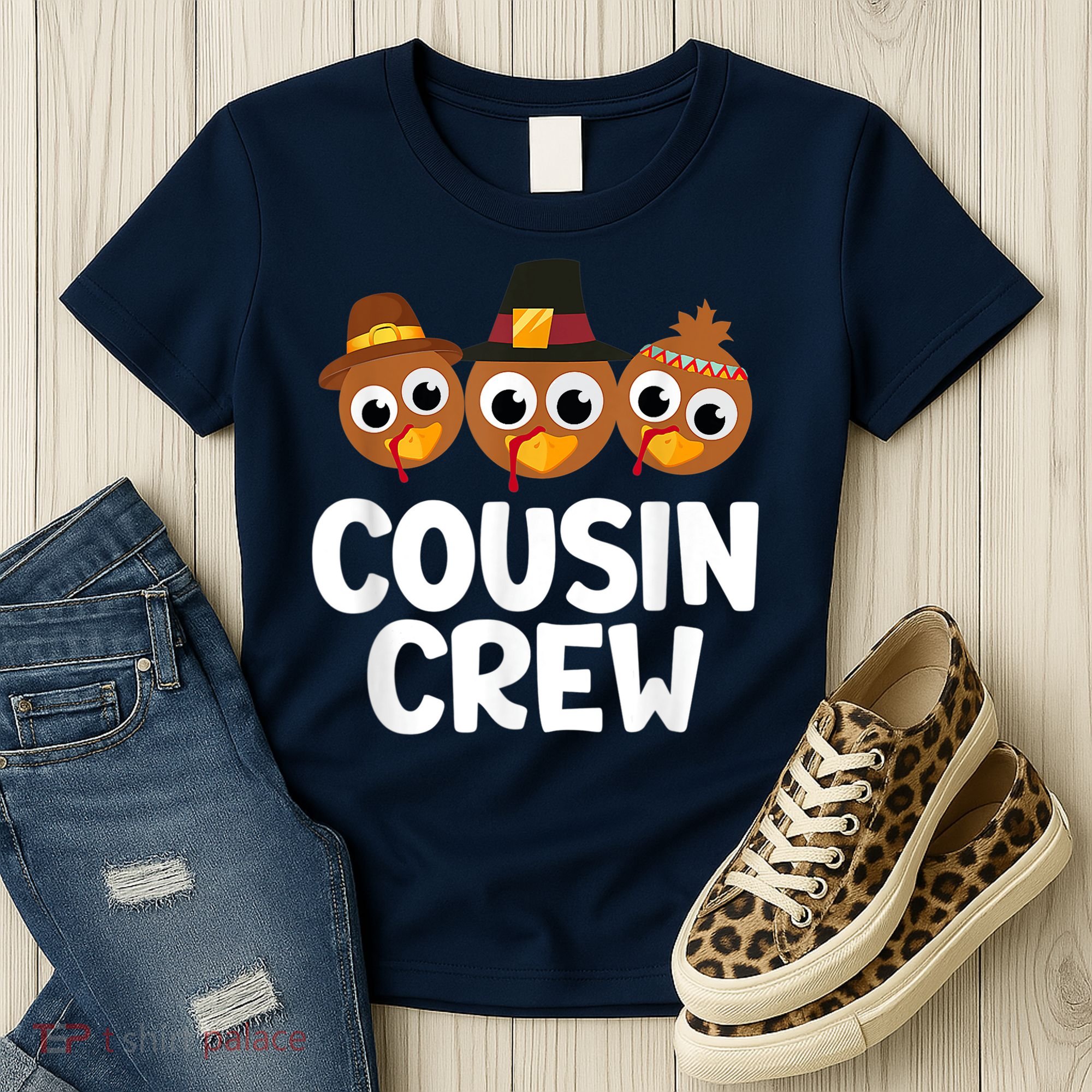 Cousin Crew Turkey Matching Family Thanksgiving Pjs Pajamas Women's T-Shirt