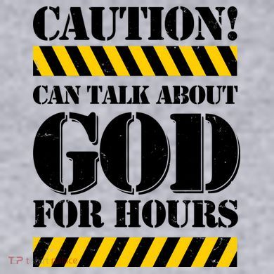 Caution! Can Talk About God For Hours Women's Racerback Cropped Tank