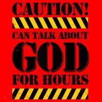 Caution! Can Talk About God For Hours Santa Hat thumb 1