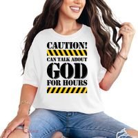 Caution! Can Talk About God For Hours Comfort Colors T-Shirt thumb 0