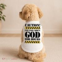 Caution! Can Talk About God For Hours Doggie Tank thumb 2