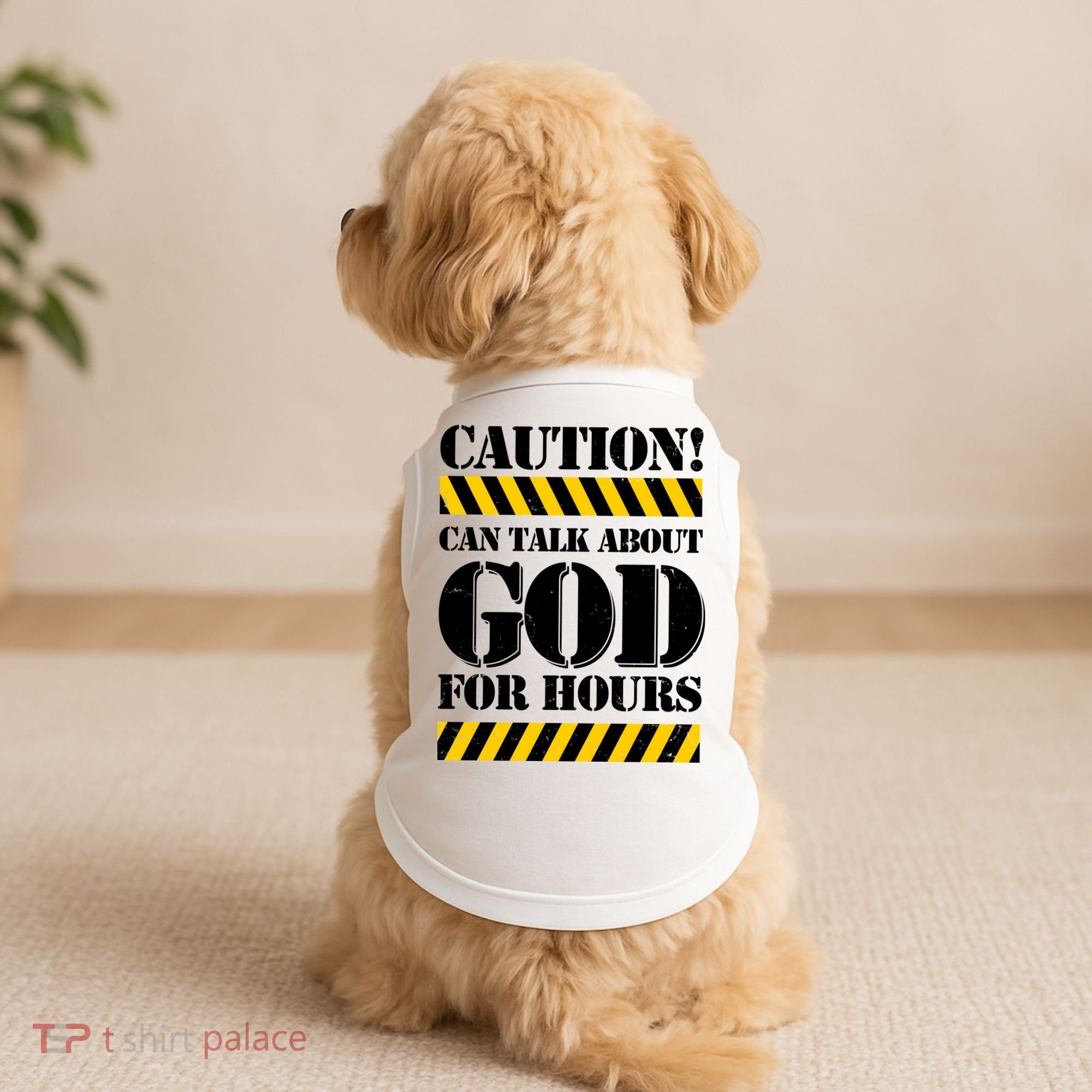 Caution! Can Talk About God For Hours Doggie Tank
