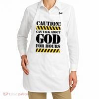 Caution! Can Talk About God For Hours Apron thumb 2