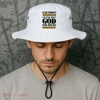 Caution! Can Talk About God For Hours Bucket Hat thumb 2