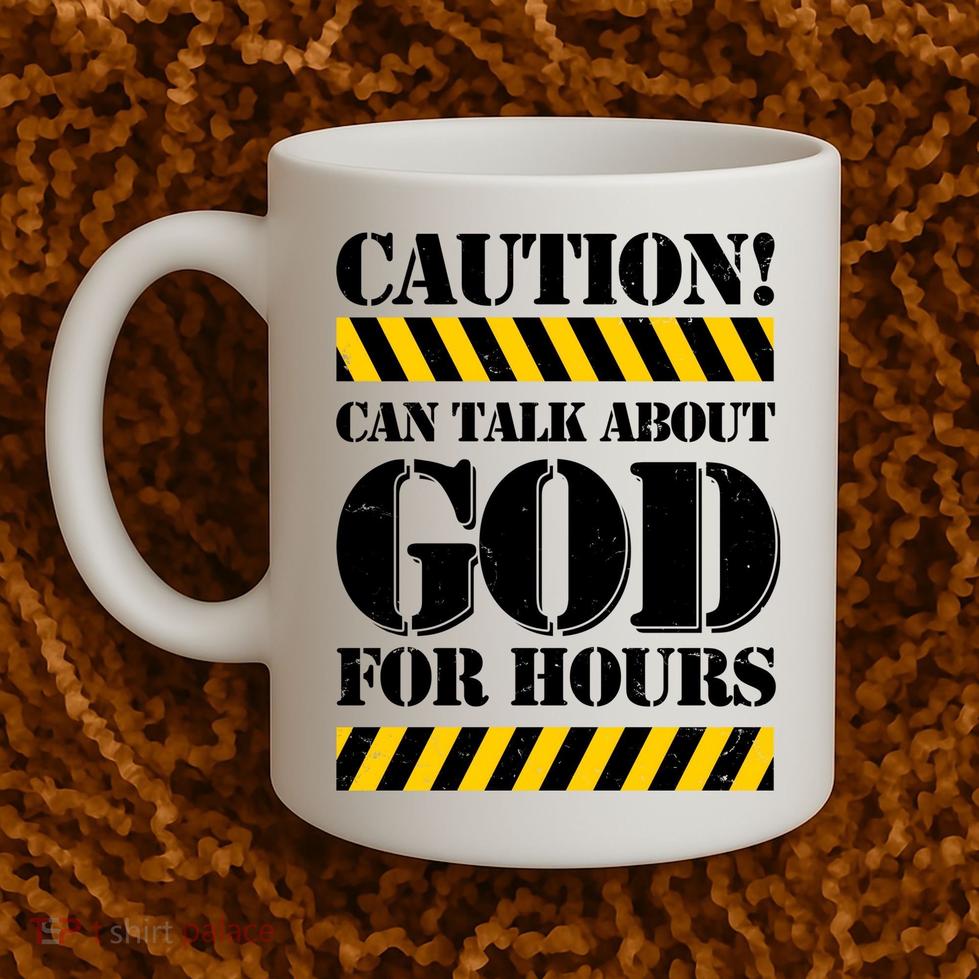 Caution! Can Talk About God For Hours Coffee Mug