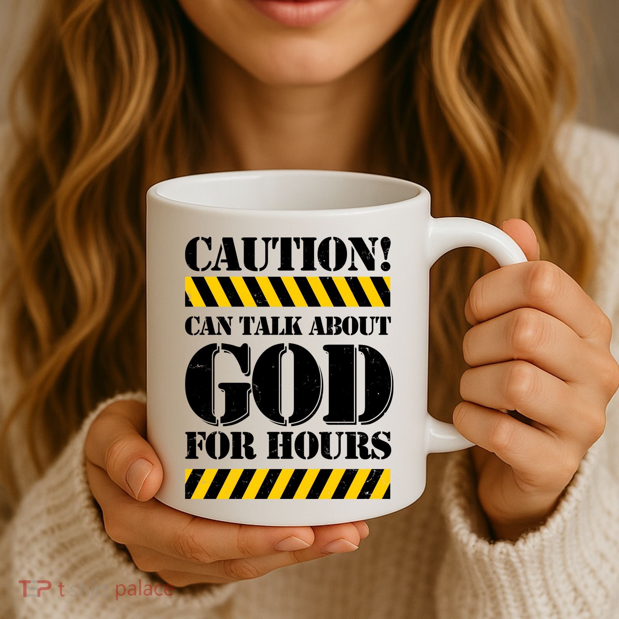 Caution! Can Talk About God For Hours Coffee Mug