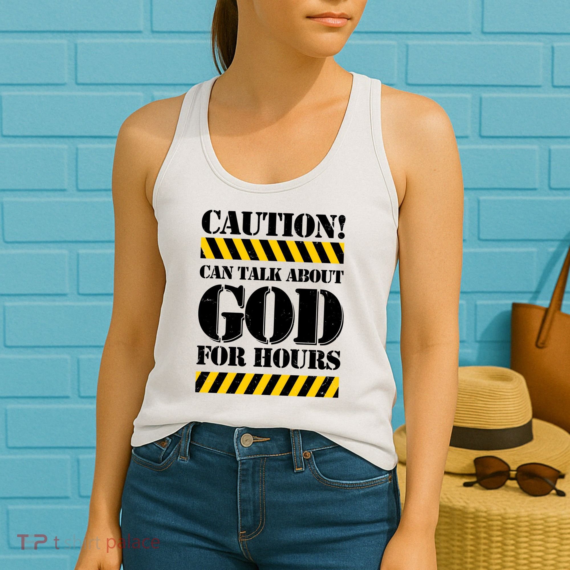 Caution! Can Talk About God For Hours Women's Tank Top