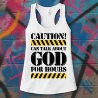 Caution! Can Talk About God For Hours Women's Tank Top thumb 3