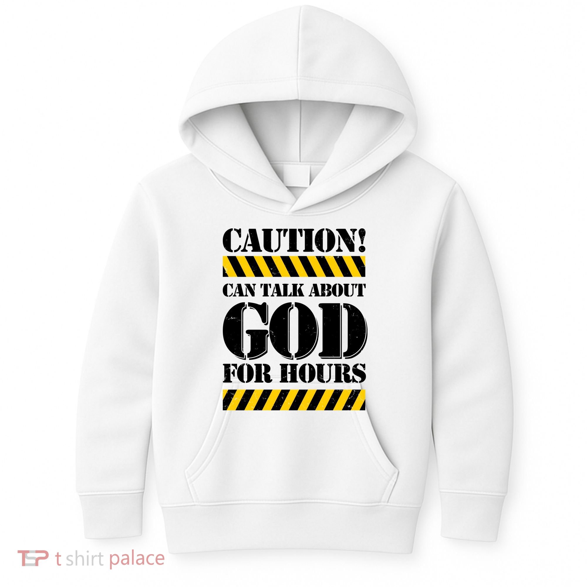 Caution! Can Talk About God For Hours Kids Hoodie