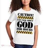 Caution! Can Talk About God For Hours Kids T-Shirt thumb 2