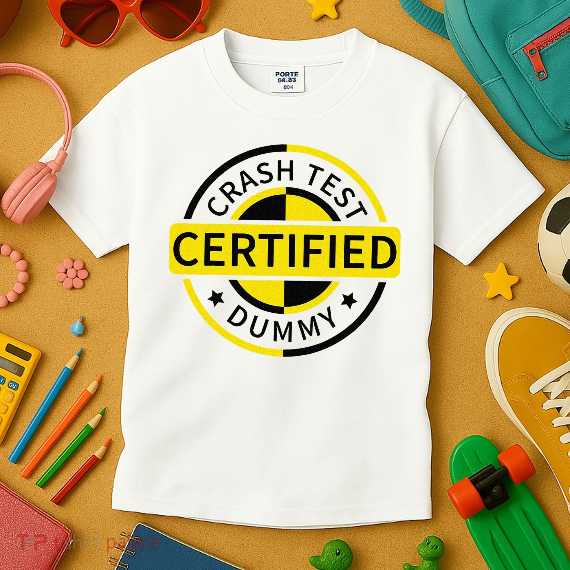 Certified Crash Test Dummy Funny Injury For Injured Friend Kids T-Shirt