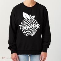 Cool Checkered Teacher Apple Women's Sweatshirt thumb 0