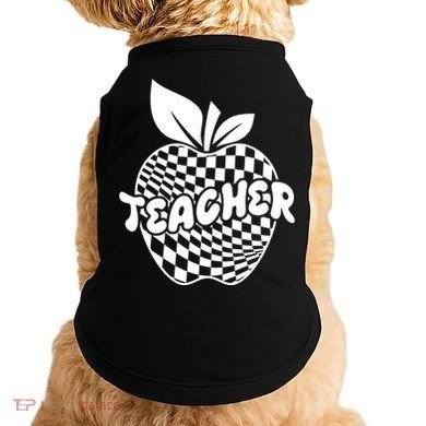Cool Checkered Teacher Apple Doggie Tank