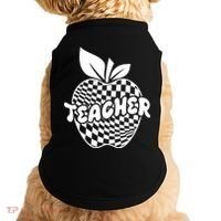 Cool Checkered Teacher Apple Doggie Tank thumb 0