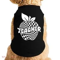 Cool Checkered Teacher Apple Doggie Tank thumb 0