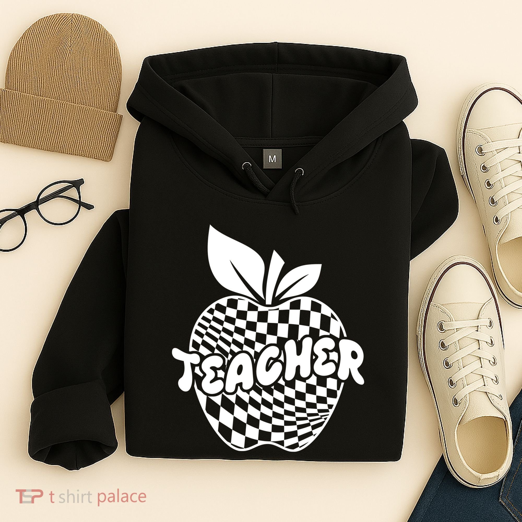 Cool Checkered Teacher Apple Hoodie