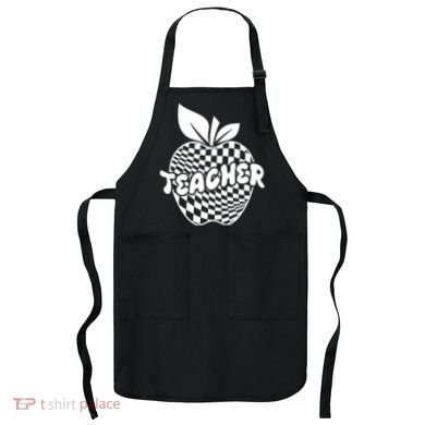 Cool Checkered Teacher Apple Apron
