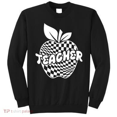 Cool Checkered Teacher Apple Sweatshirt