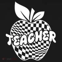 Cool Checkered Teacher Apple Bucket Hat thumb 4