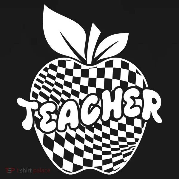 Cool Checkered Teacher Apple Bucket Hat