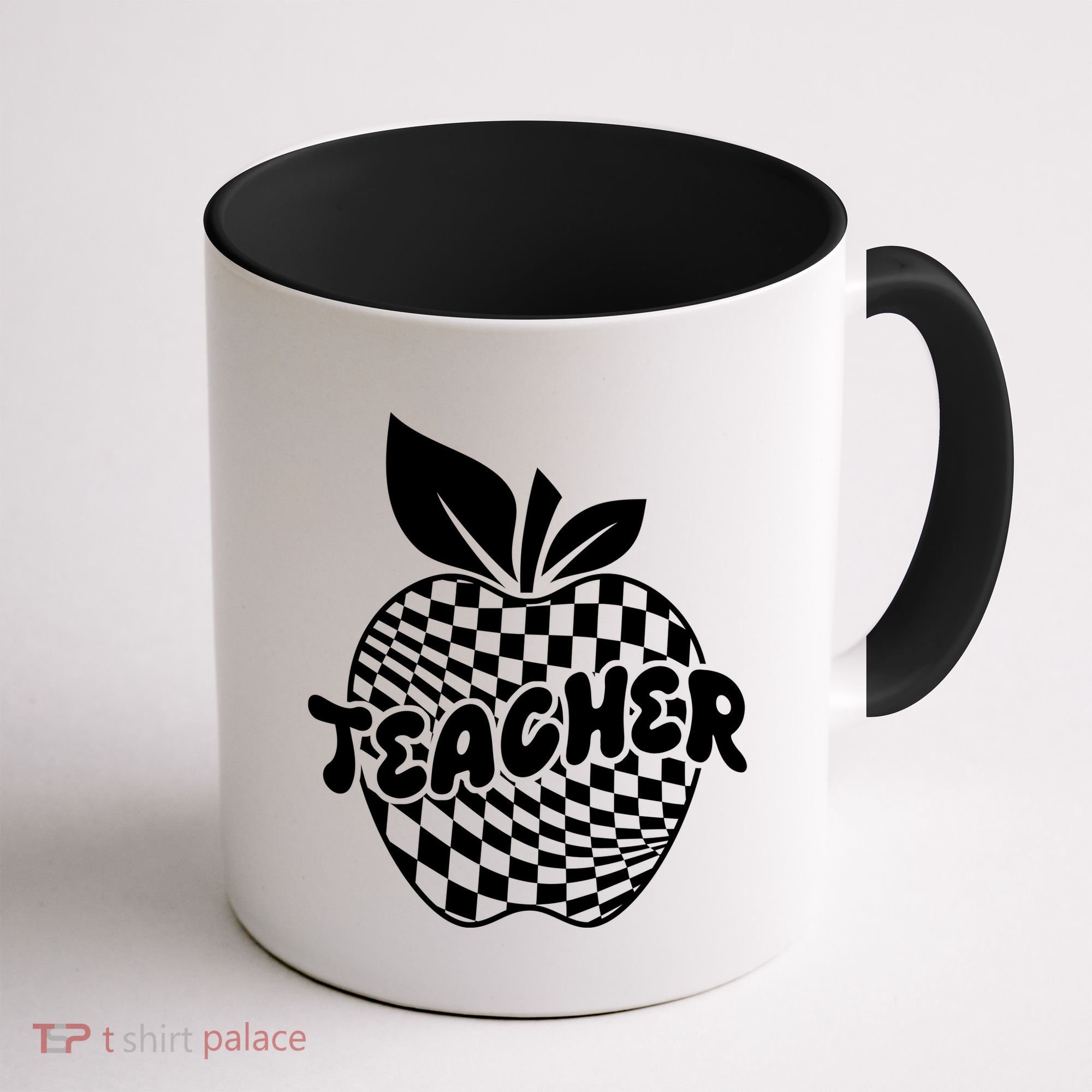 Cool Checkered Teacher Apple Coffee Mug