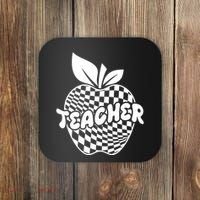 Cool Checkered Teacher Apple Coaster thumb 0